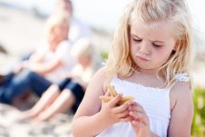 Adorable Little Blonde Girl With Starfish Stock Image Adorable Little Blonde Girl With Starfish Stock Image