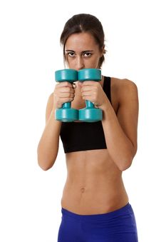 Sports Woman With Dumbbells Stock Photos Sports Woman With Dumbbells Stock Photos
