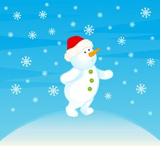 Cartoon Little Cute Snowman Stock Image Cartoon Little Cute Snowman Stock Image