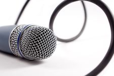 Microphone And Cable Royalty Free Stock Photography Microphone And Cable Royalty Free Stock Photography