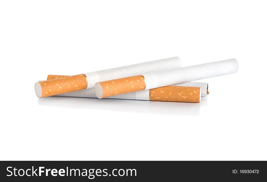 Four cigarettes Isolated on white background (Path). Four cigarettes Isolated on white background (Path)