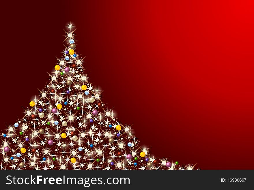 Illustration of a colorful abstract christmas tree
