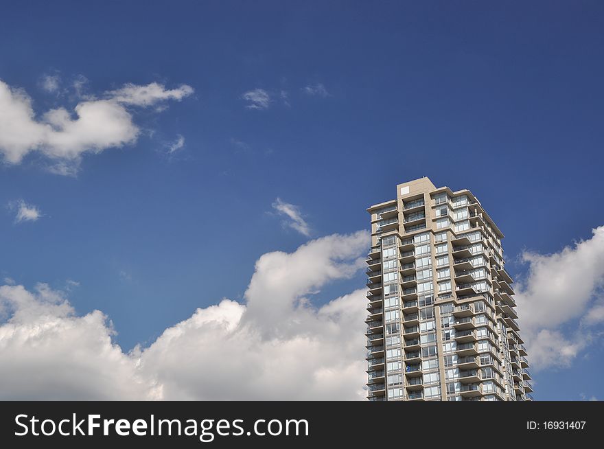 Beautiful apartment building with blue sky. Beautiful apartment building with blue sky