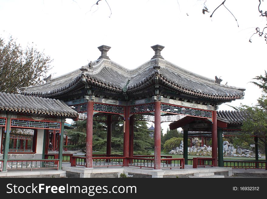 Fangsheng pavilion in Tiantan Park in BeiJing China