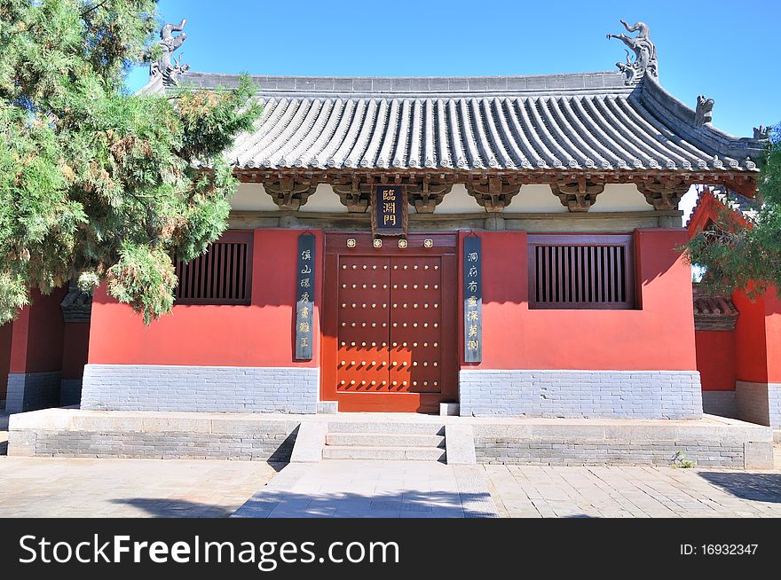 Traditional architecture in Chinese temple, with featured door and windows. Traditional architecture in Chinese temple, with featured door and windows.