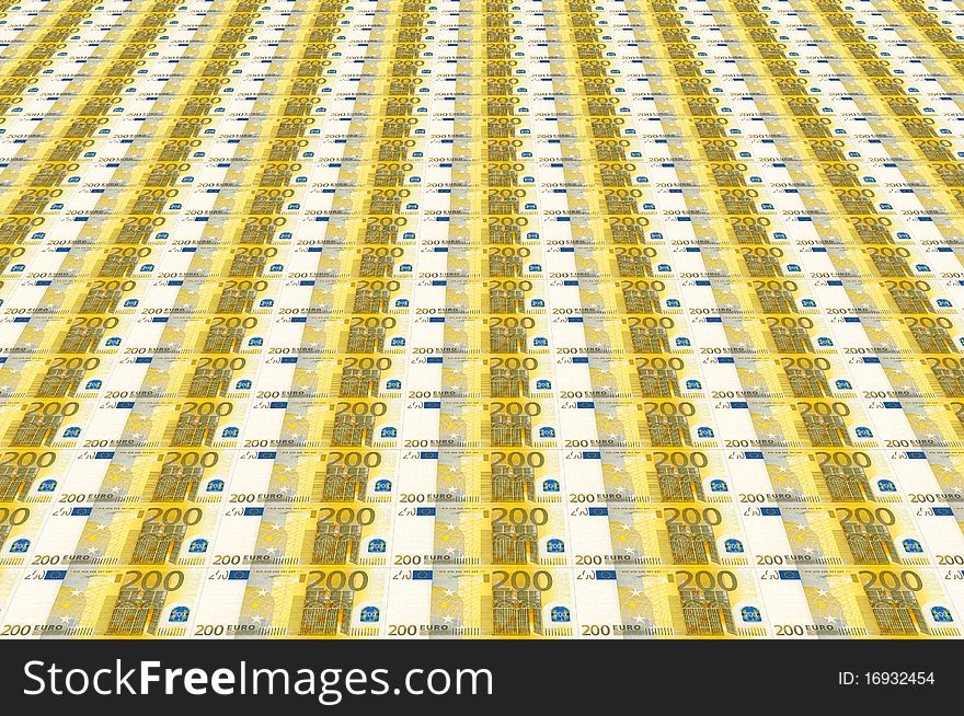 200 Euro bankbills are printing. 200 Euro bankbills are printing