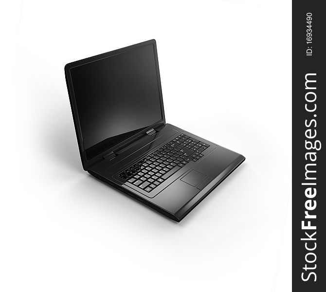 Laptop on white isolated. 3d render