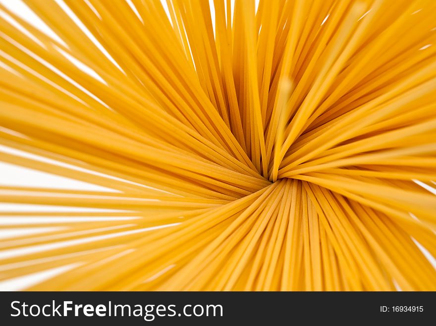 A bunch of spaghetti isolated on white background. A bunch of spaghetti isolated on white background