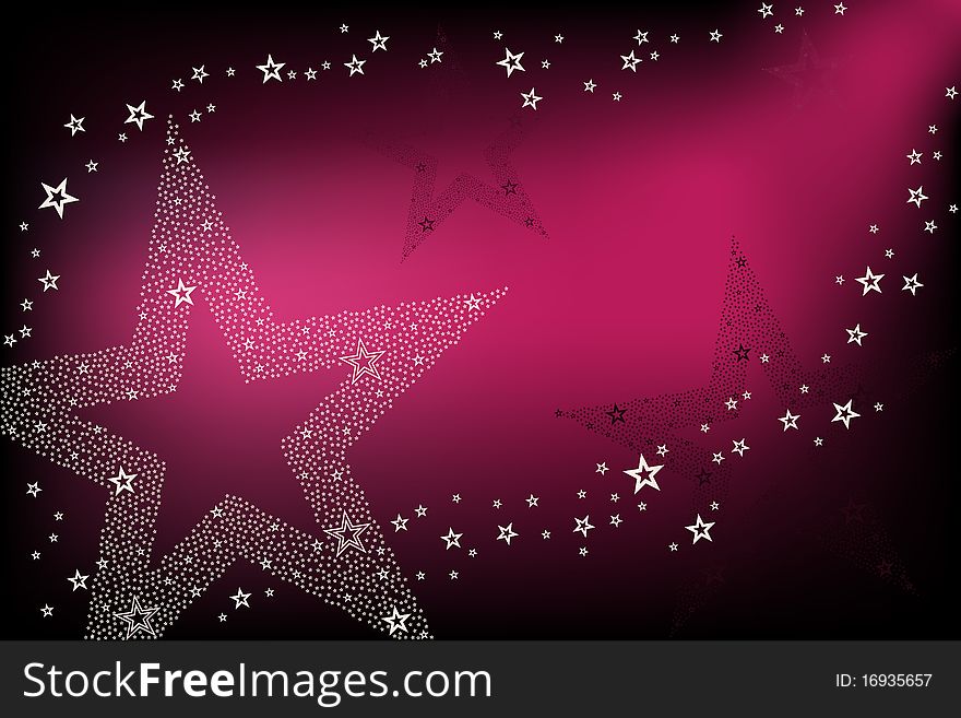 Disco And New Year's Background With Stars, Vector Illustration. Disco And New Year's Background With Stars, Vector Illustration