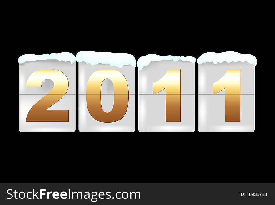 New Year Counter On Black Background, Vector Illustration. New Year Counter On Black Background, Vector Illustration