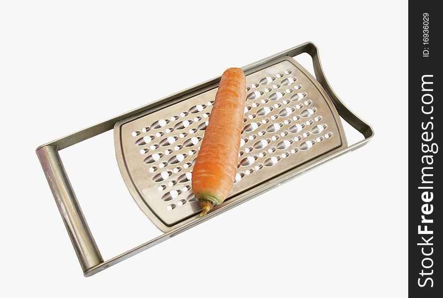 Carrots lie on a grater