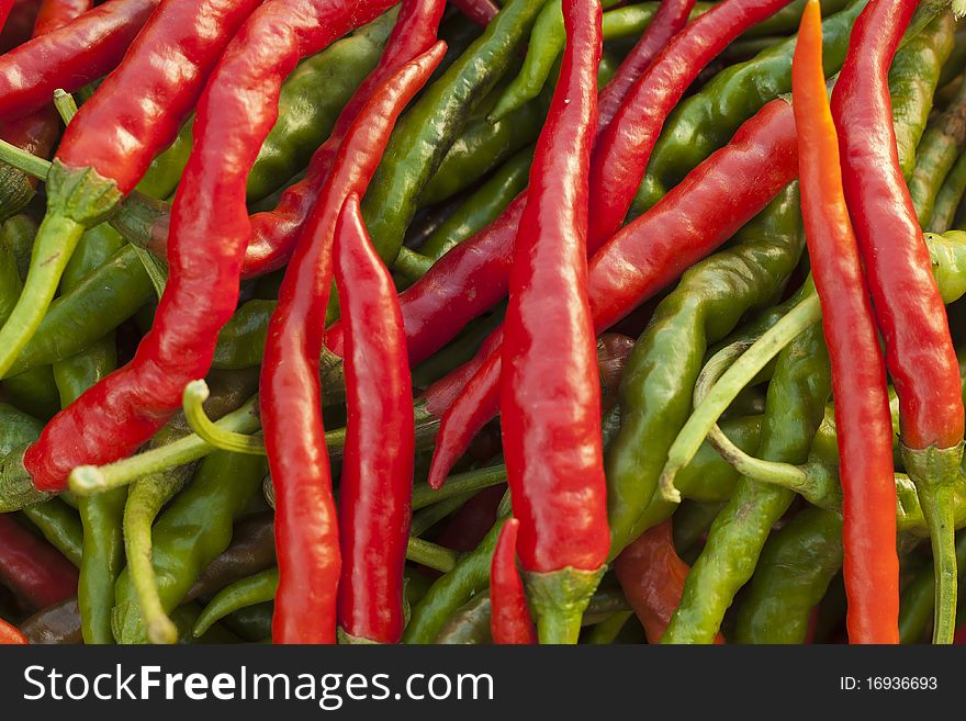 Hot chilli peppers.