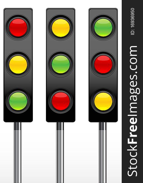 Illustration of traffic signal icon on white background. Illustration of traffic signal icon on white background