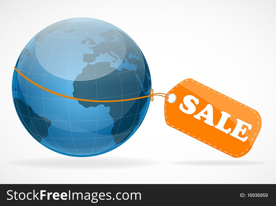 Illustration of global sale tag