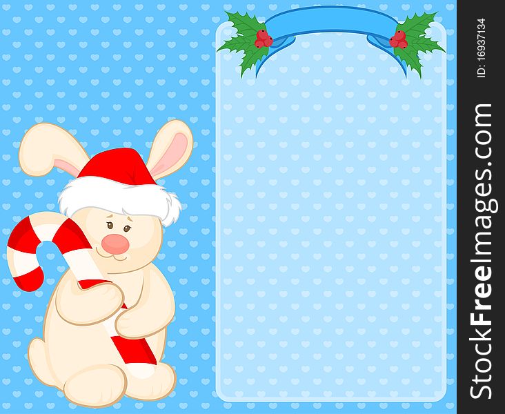 Bunny In The Suit Of Santa Claus