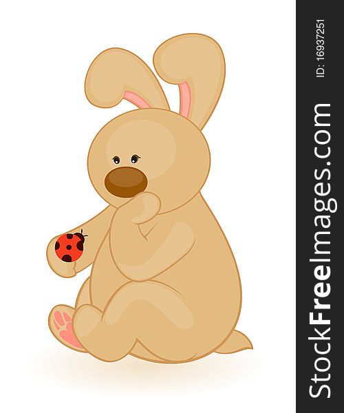 Little Toy Bunny With Ladybird