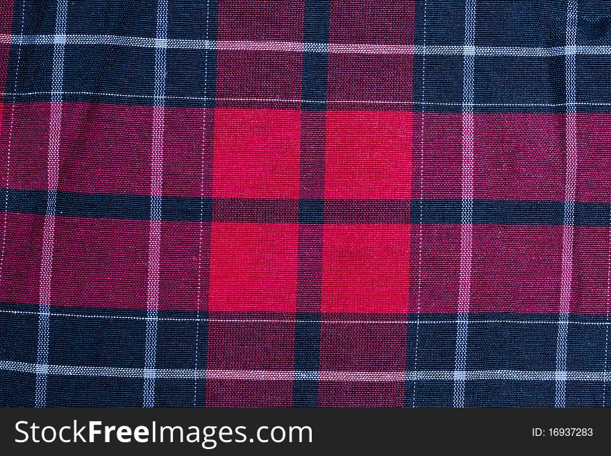 Texture Of Red-black Checkered Fabric