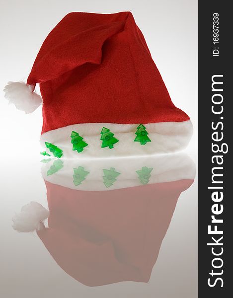 Traditional santa claus hat on white background. Traditional santa claus hat on white background.