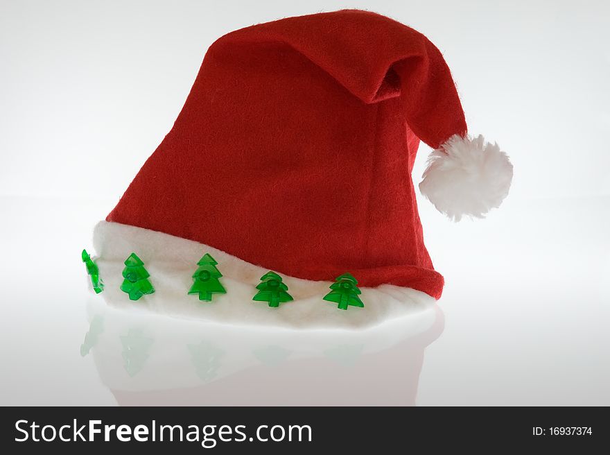 Red Santa Claus hat isolated on white. Red Santa Claus hat isolated on white.