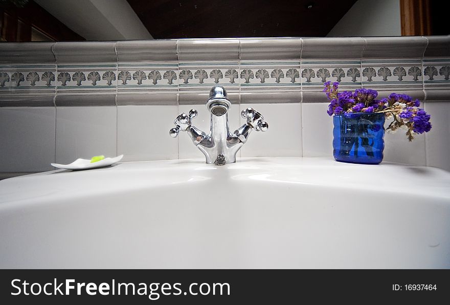 Close up image of retro sink