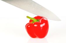 Paprika With Knife Stock Images Paprika With Knife Stock Images