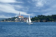 View Of The Old City Rovinj From The Sea Stock Photography View Of The Old City Rovinj From The Sea Stock Photography