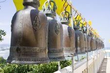 Bell In Buddhist Temple Royalty Free Stock Images