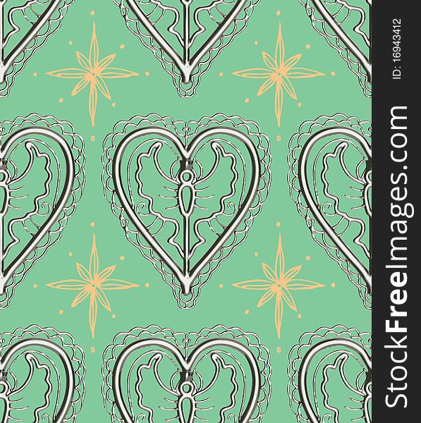 Silver Angel Holiday Heart Pattern
