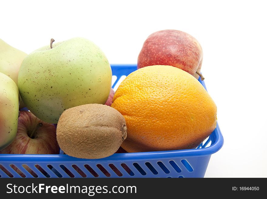 Fresh fruit for the health in the basket