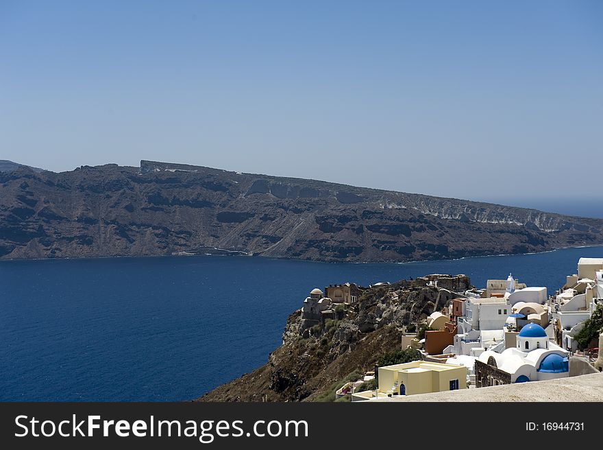 Gorgeous view of romantic Santorini's coast. Greece.