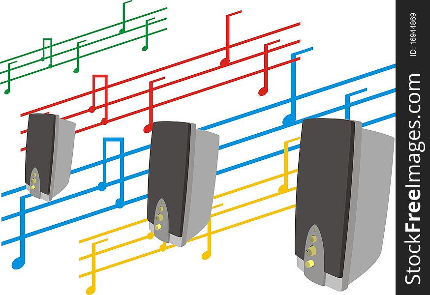 Musical columns. Music and a sound