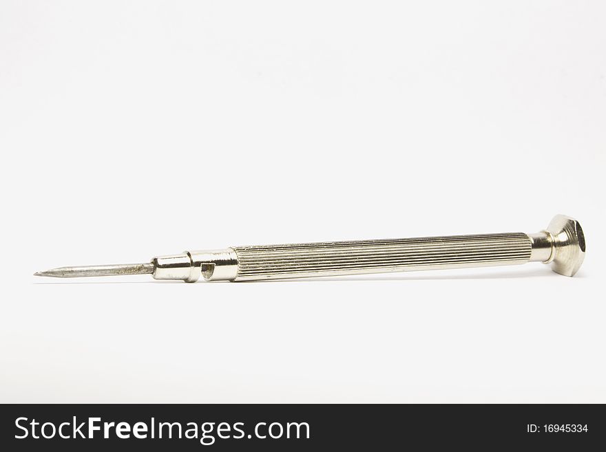 Small exact screwdriver on a white background