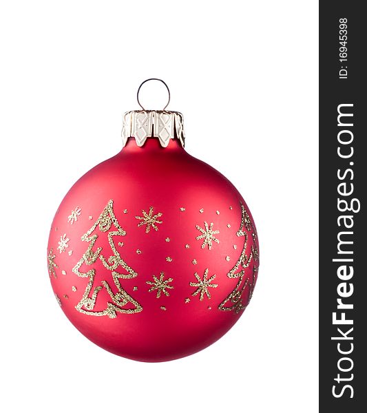 Red Christmas baubles isolated on white. Red Christmas baubles isolated on white