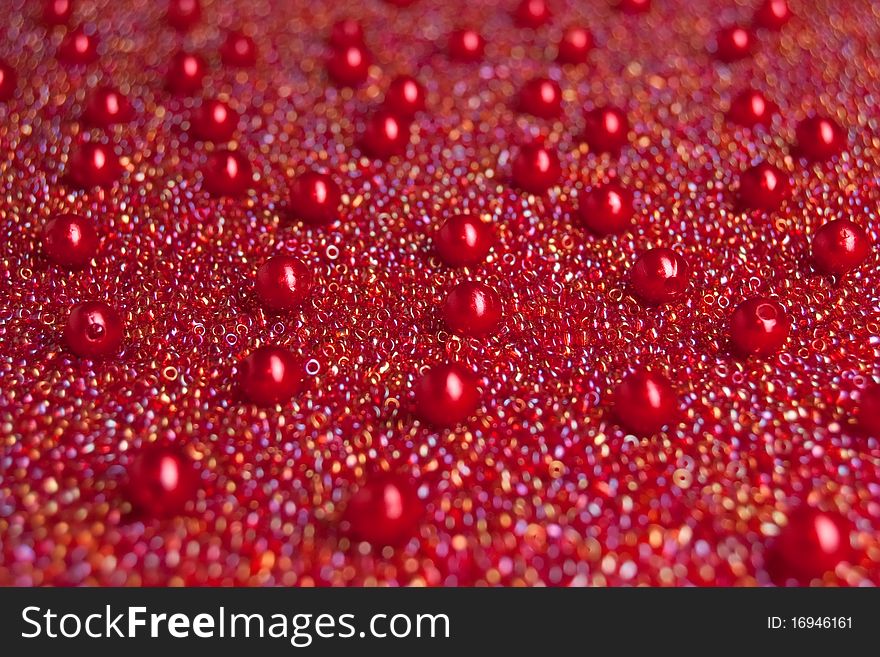 A background made from red beads