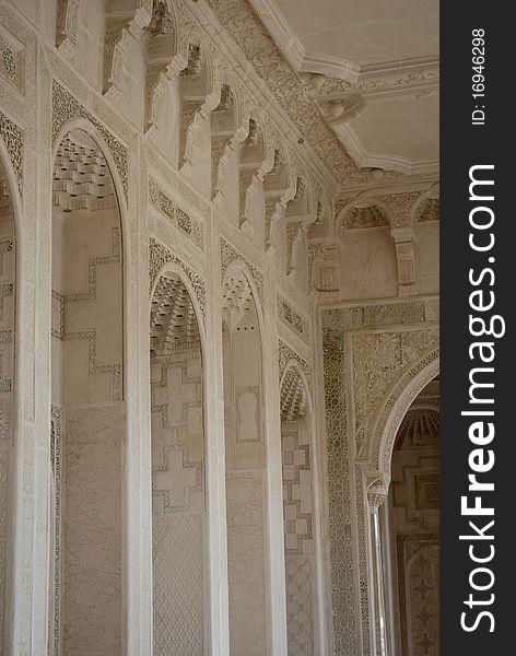 Interior of Moh-I-Hosa - Emir's summer palace near Bukhara. Interior of Moh-I-Hosa - Emir's summer palace near Bukhara