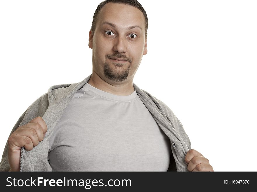Man In Shirt Showing His Chest