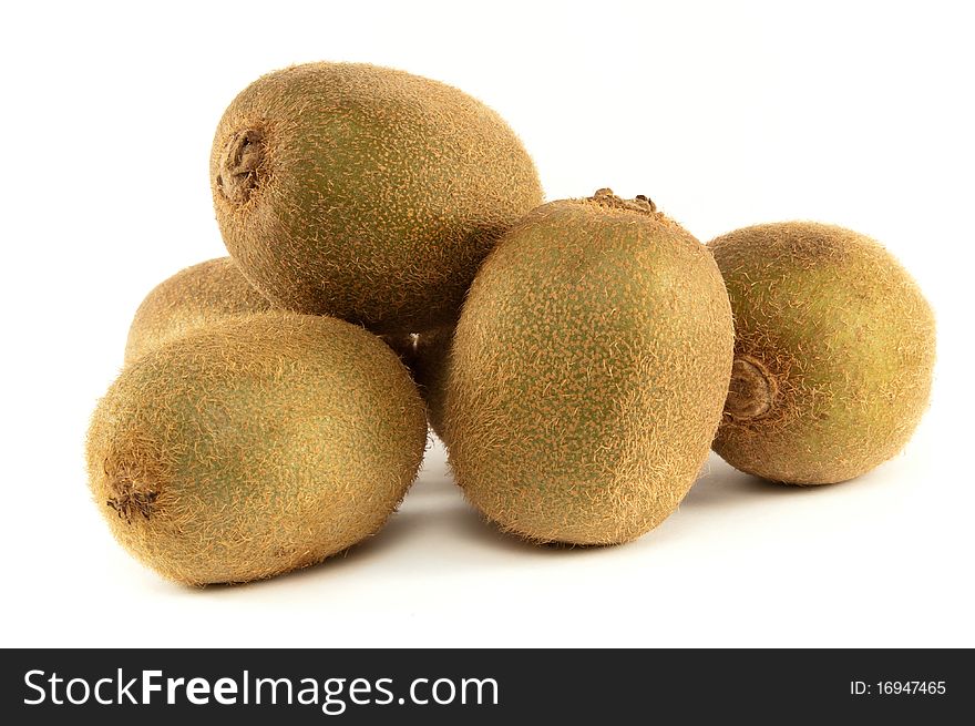 Kiwis on a white background. Kiwis on a white background