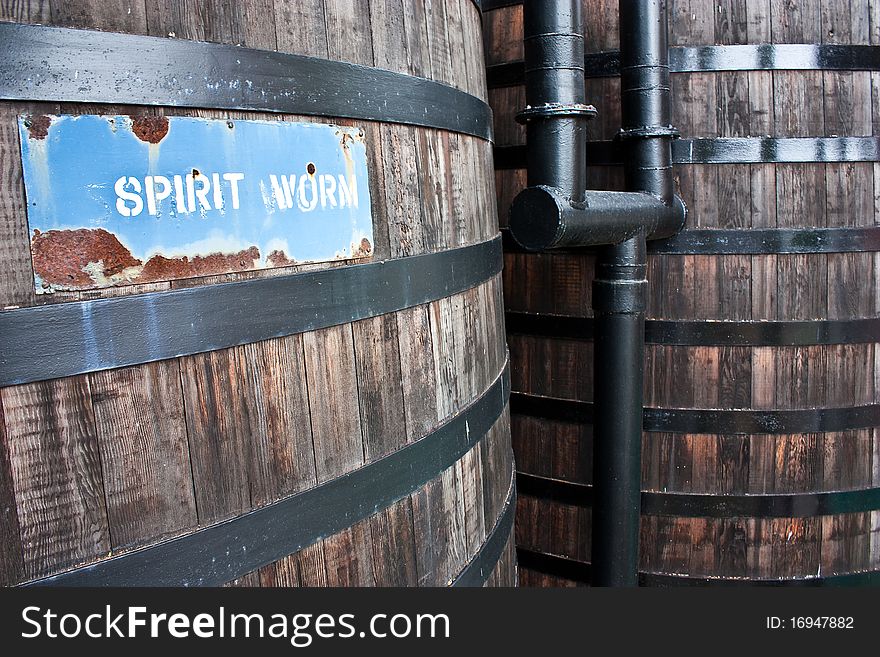 Detail of a whiskey distillery interiors, Sutherland, Scotland