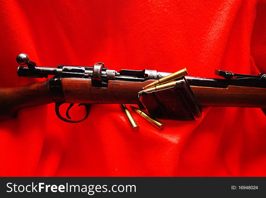 A World War II rifle converted for hunting. A World War II rifle converted for hunting