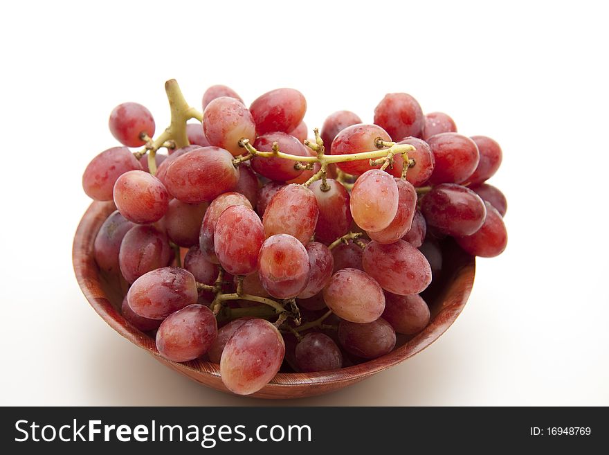 Grapes In The Wood Bowl