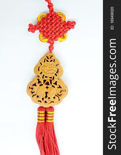 Chinese red auspicious knot isolated on a white background. Chinese red auspicious knot isolated on a white background