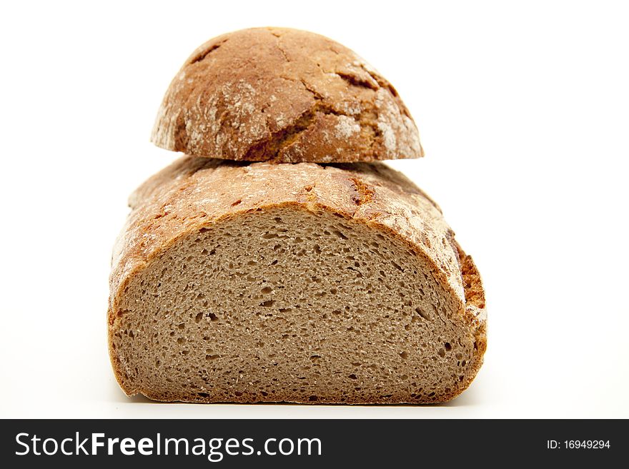 Fresh bread onto white background