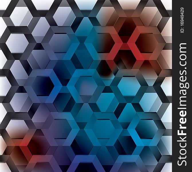 Abstract seamless hexagon background image with bright colours. Abstract seamless hexagon background image with bright colours