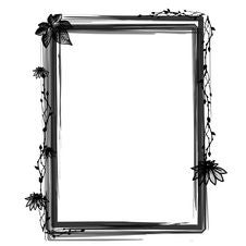 Grunge Floral Frame Stock Photo
