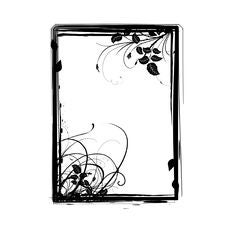 Grunge Floral Frame Stock Image