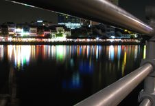 Singapore River At Night Royalty Free Stock Photo