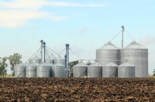Agricultural Grain Bins Royalty Free Stock Photo Agricultural Grain Bins Royalty Free Stock Photo