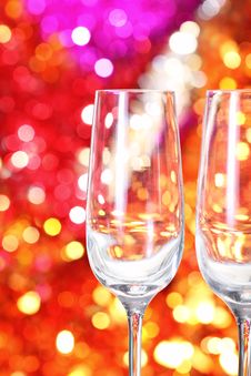 Two Empty Glasses On The Blurred Background Stock Image Two Empty Glasses On The Blurred Background Stock Image