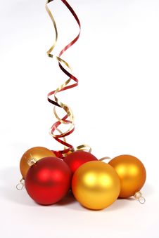 Yellow And Red Baubles Royalty Free Stock Photography Yellow And Red Baubles Royalty Free Stock Photography