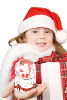 Little Girl Whit Snowball Royalty Free Stock Image